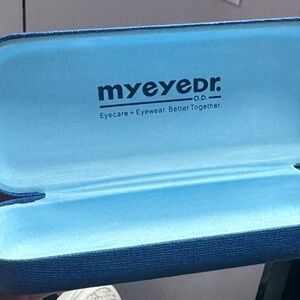 Blue Eyeglass Case with Logo